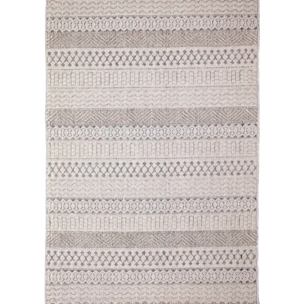 Outdoor Rugs-Kirkland's Home Linear Sundry Outdoor Area Rug, 5X7 Gray