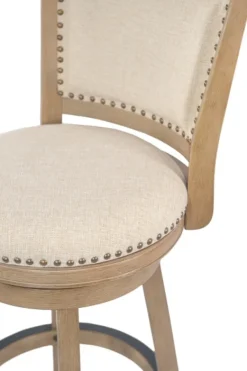 Bar Stools & Counter Height Stools-Kirkland's Home Linen And Driftwood Nailhead Swivel Bar Stool Brown