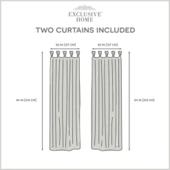 Curtains & Drapes-Kirkland's Home Linen Braided Top Curtain Panel Set, 84 In. White