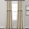 Curtains & Drapes-Kirkland's Home Linen Button And Stripe Curtain Panel Set, 84 In. Tan/White