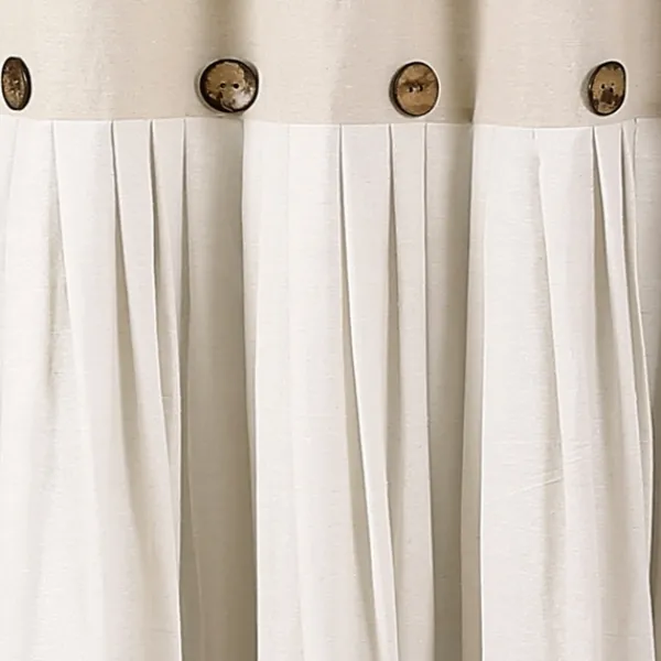 Shower Curtains-Kirkland's Home Linen Button Shower Curtain Tan