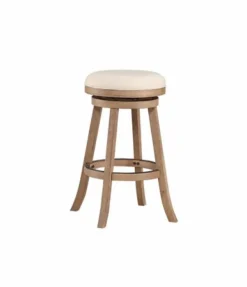 Bar Stools & Counter Height Stools-Kirkland's Home Linen Driftwood Finish Swivel Bar Stool Tan