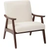 Accent Chairs-Kirkland's Home Linen Mid-Century Desmond Accent Chair White
