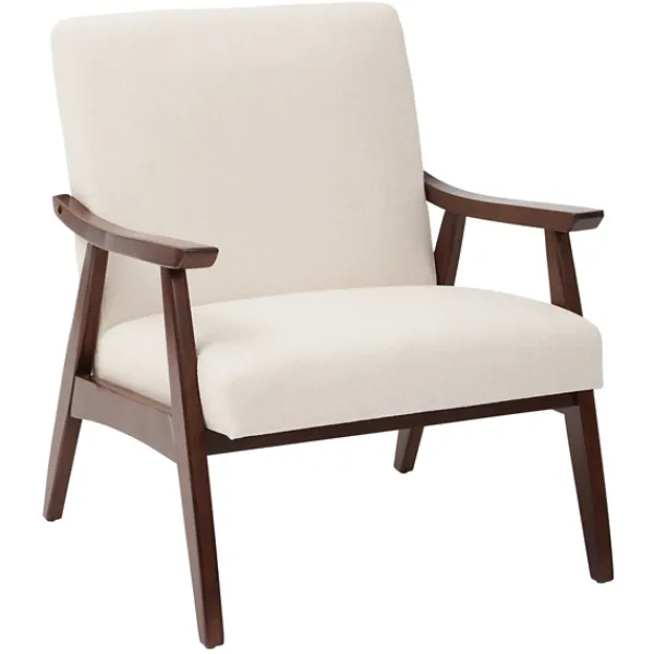 Accent Chairs-Kirkland's Home Linen Mid-Century Desmond Accent Chair White