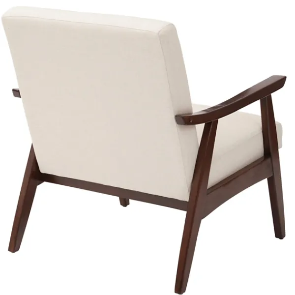 Accent Chairs-Kirkland's Home Linen Mid-Century Desmond Accent Chair White