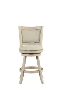 Bar Stools & Counter Height Stools-Kirkland's Home Linen Nailhead Trim Counter Stool, 38 In. Ivory
