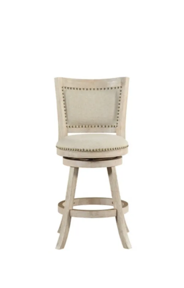 Bar Stools & Counter Height Stools-Kirkland's Home Linen Nailhead Trim Counter Stool, 38 In. Ivory