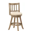 Bar Stools & Counter Height Stools-Kirkland's Home Linen Slat Back Swivel Counter Stool Ivory
