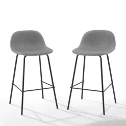 Bar Stools & Counter Height Stools-Kirkland's Home Linen Slope Seat Counter Stools, Set Of 2 Gray