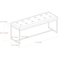 Benches & Ottomans-Kirkland's Home Linen Tufted Bench With Metal Base Tan