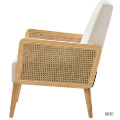 Accent Chairs-Kirkland's Home Linen Upholstered Accent Chair Ivory