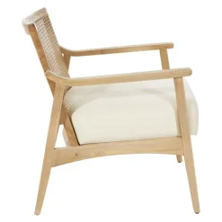 Accent Chairs-Kirkland's Home Linen Wash Cane Back Alina Armchair Ivory