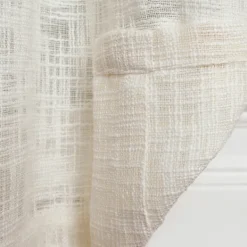 Curtains & Drapes-Kirkland's Home Linen Woven Single Curtain Panel, 84 In. Ivory