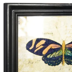 Framed Art-Kirkland's Home Literary Butterflies Framed Art Prints, Set Of 2 Brown/Yellow