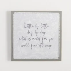 Wall Quotes & Signs-Kirkland's Home Little By Little Linen Wall Plaque Gray/Purple