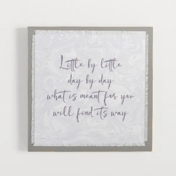 Wall Quotes & Signs-Kirkland's Home Little By Little Linen Wall Plaque Gray/Purple
