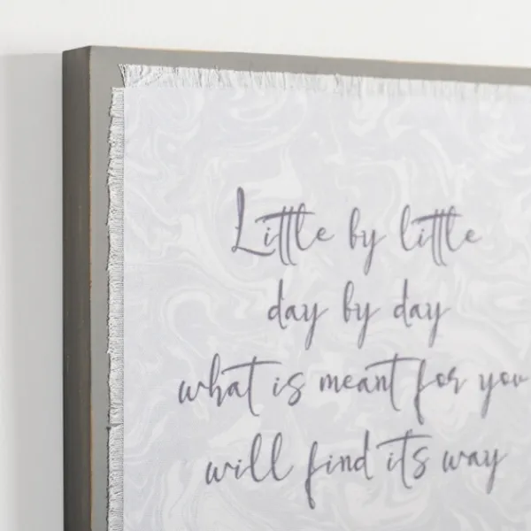 Wall Quotes & Signs-Kirkland's Home Little By Little Linen Wall Plaque Gray/Purple