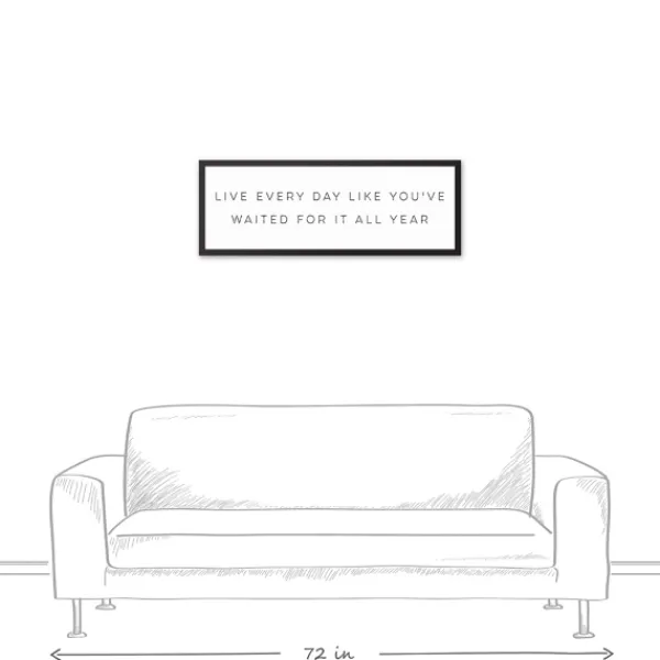 Wall Quotes & Signs-Kirkland's Home Live All Year Framed Canvas Wall Plaque Black/Orange/White