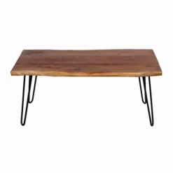 Coffee Tables-Kirkland's Home Live Edge Hairpin Legs Coffee Table, 24X42 In. Tan