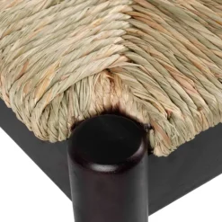 Benches & Ottomans-Kirkland's Home Lola Seagrass And Wood Bench Black