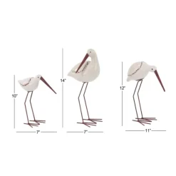 Statues & Figurines-Kirkland's Home Long Beak Stoneware Bird Figurines, Set Of 3 White