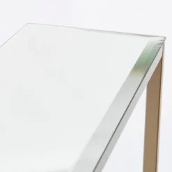 Console Tables-Kirkland's Home Long Metal Mirrored Top Console Table Gold