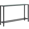 Console Tables-Kirkland's Home Long Metal Mirrored Top Console Table Black