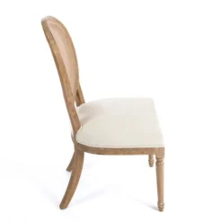 Dining Chairs-Kirkland's Home Louis Cane & Cream Upholstered Dining Chair Ivory