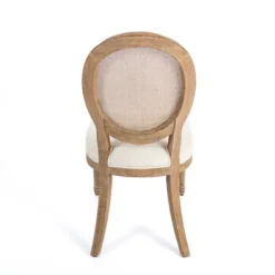 Dining Chairs-Kirkland's Home Louis Cane & Cream Upholstered Dining Chair Ivory
