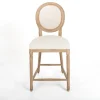 Bar Stools & Counter Height Stools-Kirkland's Home Louis Cane & Cream Upholstered Counter Stool Ivory