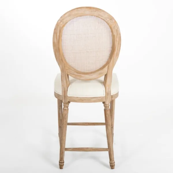 Bar Stools & Counter Height Stools-Kirkland's Home Louis Cane & Cream Upholstered Counter Stool Ivory