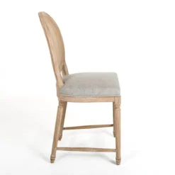 Bar Stools & Counter Height Stools-Kirkland's Home Louis Cane Upholstered Counter Stool Gray