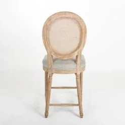 Bar Stools & Counter Height Stools-Kirkland's Home Louis Cane Upholstered Counter Stool Gray