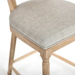 Bar Stools & Counter Height Stools-Kirkland's Home Louis Cane Upholstered Counter Stool Gray