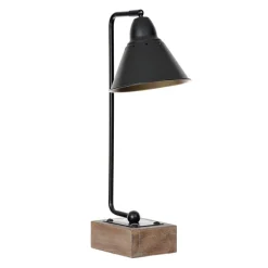 Table Lamps-Kirkland's Home Louis Matte Metal And Wood Table Lamp Black