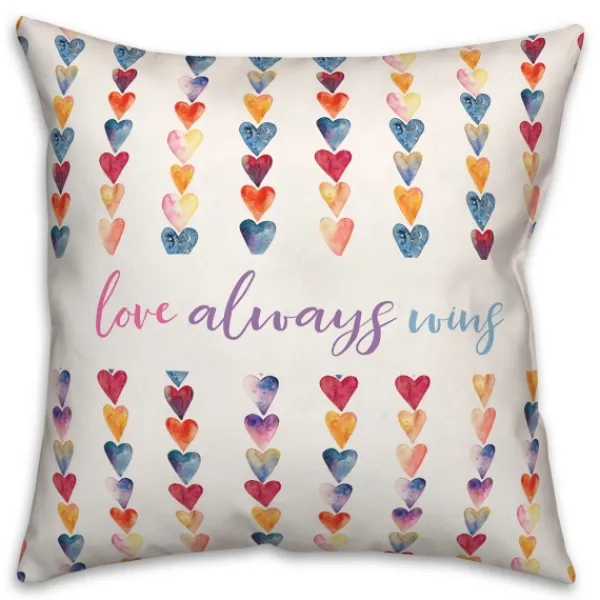 Pillows-Kirkland's Home Love Always Wins Outdoor Pillow White/Multi