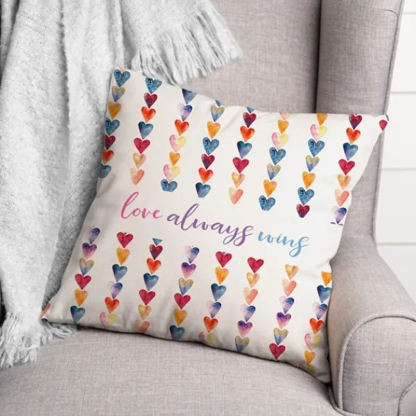 Pillows-Kirkland's Home Love Always Wins Outdoor Pillow White/Multi