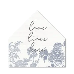 Wall Quotes & Signs-Kirkland's Home Love Lives Here House Shaped Canvas Art Print White/Blue