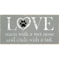 Wall Quotes & Signs-Kirkland's Home Love Starts With A Wet Nose Canvas Art Print Gray