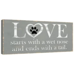 Wall Quotes & Signs-Kirkland's Home Love Starts With A Wet Nose Canvas Art Print Gray