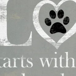 Wall Quotes & Signs-Kirkland's Home Love Starts With A Wet Nose Canvas Art Print Gray