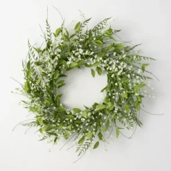 Wreaths-Kirkland's Home Lush Leaf And Berry Wreath Green/White