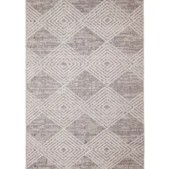 Outdoor Rugs-Kirkland's Home Luxe Diamond Outdoor Area Rug, 6X9 Gray