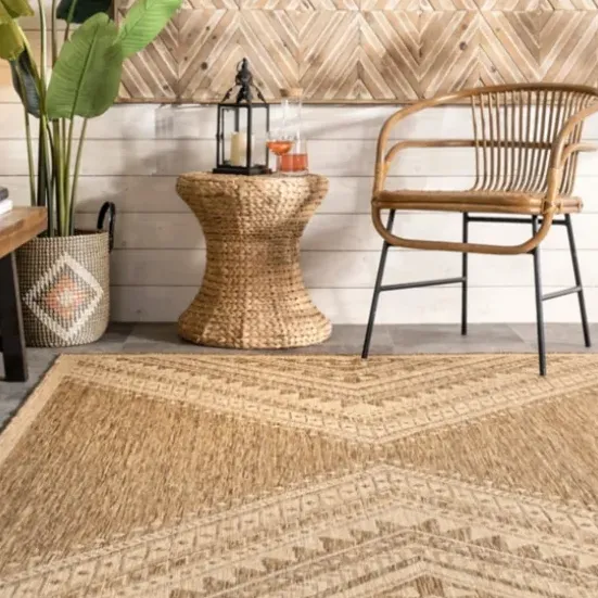 Outdoor Rugs-Kirkland's Home Luxe Diamond Outdoor Area Rug, 6X9 Gray