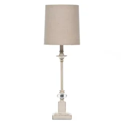 Buffet Lamps-Kirkland's Home Mackinaw Cream Crystal Buffet Lamp Ivory