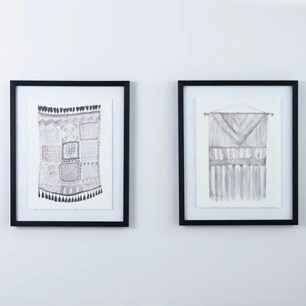 Framed Art-Kirkland's Home Macrame I Framed Art Print White/Gray