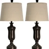 Table Lamps-Kirkland's Home Madison Bronze Table Lamps, Set Of 2 Tan