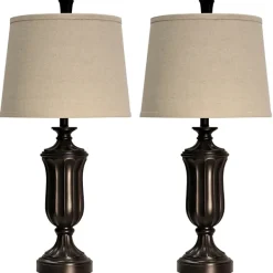Table Lamps-Kirkland's Home Madison Bronze Table Lamps, Set Of 2 Tan