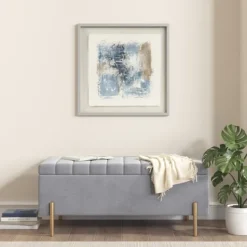 Framed Art-Kirkland's Home Madison Park Blue Abstract Framed Art Print Blue/White