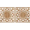 Wall Plaques-Kirkland's Home Madison Park Wood Lotus Wall Plaques, Set Of 2 Brown/White
